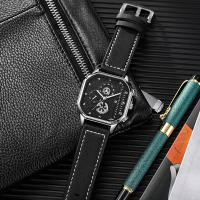 Reloj De Cuarzo Para Hombre Con Correa De Cuero Moda Casual Cuadrado Regalo Ideal Reloj De Pulsera Para Novio Sin Impermeable - details 1