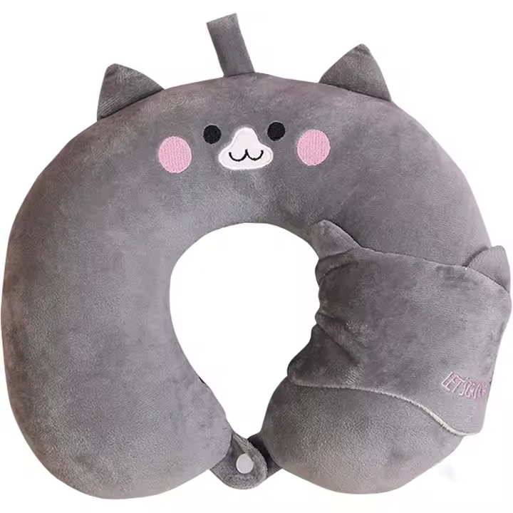 Almohada de viaje de elasticidad en forma de U, almohada de soporte para el cuello portátil y la moda - 1