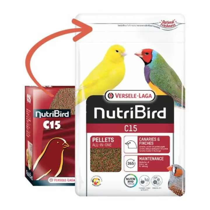 Nutribird C15 Pienso para Canarios Versele-Laga, 1kg, 3kg, 10kg, Comida para Pájaros - 1
