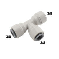 Conector Rápido De Agua RO 3/8"OD Tornillo Y Válvula De Bola Convertidor Igual Elbore Straight Push in Pipe Fitting Para Cerveza Homebrew - details 6
