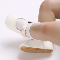 Zapatos De Princesa Para Bebé Niña En Lace Blanca Mocasines Con Lazo Y Borde Antideslizante De Goma Primera Calzado Para Caminar - details 110