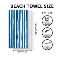 Toalla de playa con protección solar UPF50+, bolsa de malla, toalla deportiva estampada de microfibra, toalla de baño absorbente - details 3
