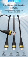 Cable USB C 3 En 1 PD 6A 100W QC3.0 Carga Rápida Para iPhone 14 13 12 Samsung Xiaomi Cable De Carga Micro USB Tipo C - details 0