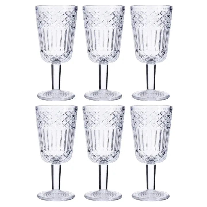 LA BOUCHÉE BY LA CARTUJA DE SEVILLA Set de 6 Copas de Vidrio Medina 28,5CL Transparente Con Relieve - 1