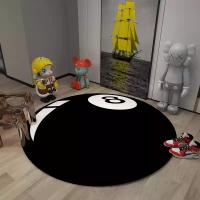 Carpetas Redondas Negras 8 Piezas Alfombra Sencilla Para Dormitorio Resistente a La Suciedad Tapete De Billar Para Mesa De Pool - details 2