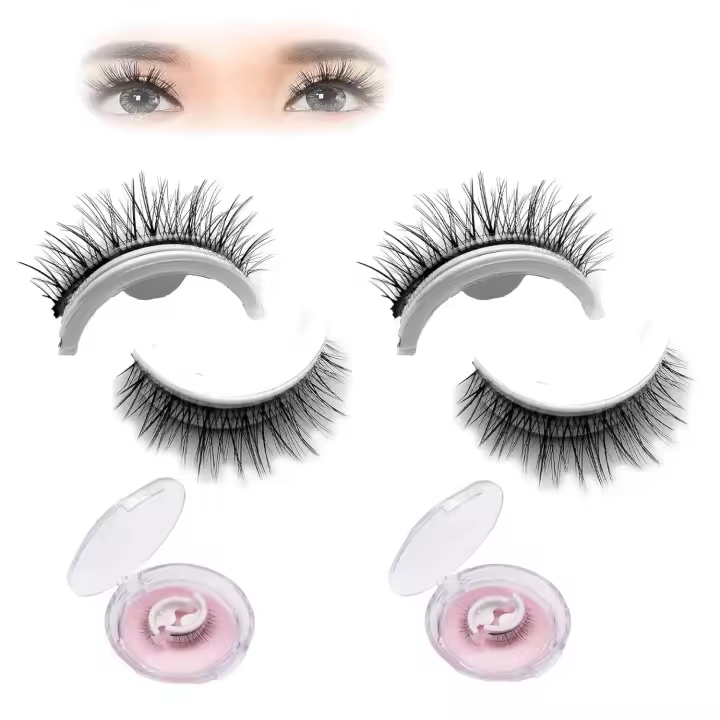 pestañas postizas reutilizables autoadhesivas de punta dura, pestañas postizas magnéticas autoadhesivas de aspecto natural sin pegamento, estilo 3D natural de punta dura para uso diario (largas) - 1