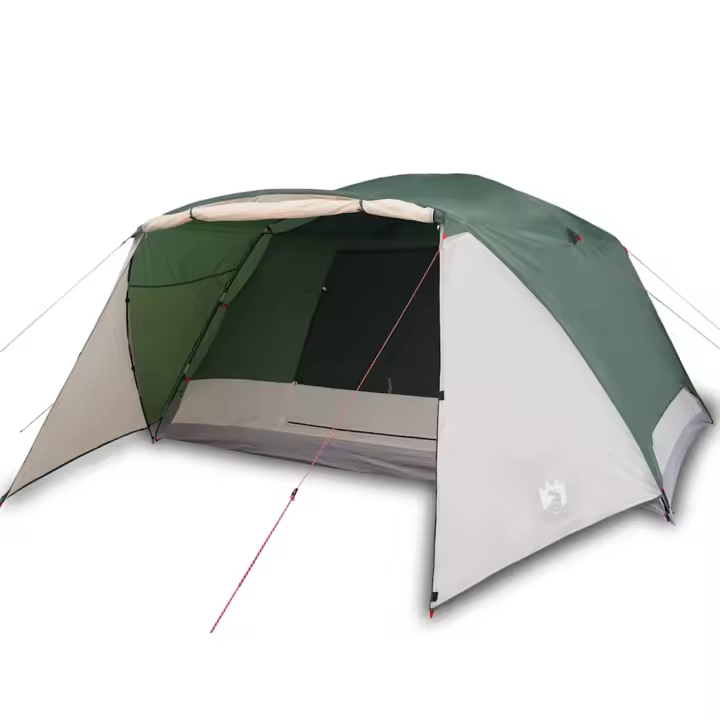 vidaXL Tienda campaña familiar con porche 6 personas impermeable verde - 1