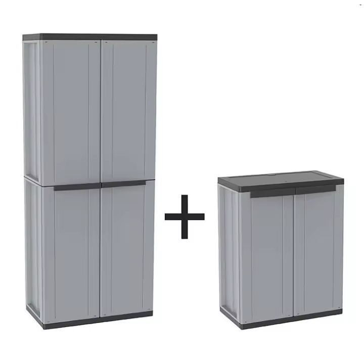 Jobgar Conjunto de Armarios Jline Alto+Bajo - Plástico Resistente - Exterior E Interior - 1