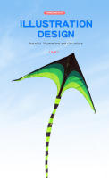 YongJian Kite Delta Grande Para Niños Y Adultos Fácil De Volar Con Cola De 6m Juguete De Exterior De Poliéster Triangular - details 2