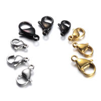 25Pcs Abrazaderas De Langosta De Acero Inoxidable Dorado Negro Para Fabricación De Joyas Accesorios Para Collares Y Pulseras DIY Tamaños 9/10/11/12/13/15MM - details 4