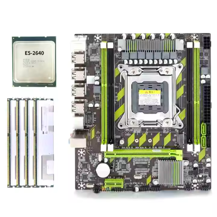 Conjunto de placa base X79 Xeon E5 2640, E5-2640 de CPU con Combos LGA2011, 4 piezas X 4GB = 16GB de memoria DDR3 RAM PC3 10600R 1333Mhz - 1