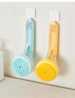 Cepillo De Baño Para Perros Con Mango Largo Y Suave De Silicona Cepillo De Peluquería Para Gatos Y Perros Masajeador De Mascotas Suministros Para Mascotas - details 9