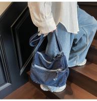 Bolso De Hombro Casual De Denim Lavado Resistente Al Desgaste Con Múltiples Bolsillos Y Gran Capacidad Para Mujer - details 40