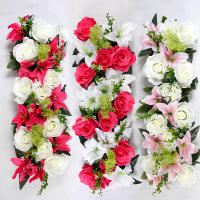Arco De Boda Rojo Y Lily 60cm Flores Artificiales Para Decoración De Bodas Y Jardines Hechas De Seda Originaria De Zhejiang - details 1