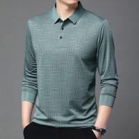 Camisa Polo Para Hombre De Color Sólido Casual Manga Larga Transpirable Cómoda Versátil Top Moda Negocios - details 8