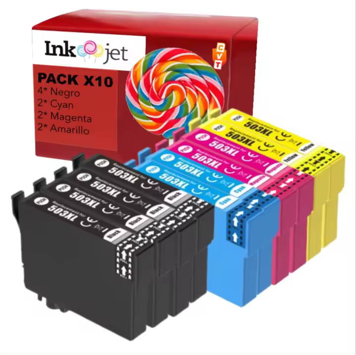 Cartuchos de Tinta Epson 503XL de Alta Calidad para Múltiples Impresoras (paquete de 10) - 1