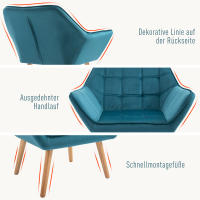 Sillón chaise longue individual, terciopelo, Pitas elevadas, aterciopelado poliéster, estilo esbandinava, 64x62x72,5 cm - details 1