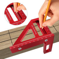 Regla De Triángulo De Miter De Aluminio Para Carpintería Precision Agujero Scribe Rectángulo Protractor De 45/90 Grados Para Madera - details 0