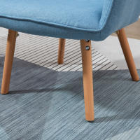 HOMCOM Butaca de Salón Moderna Sillón con Respaldo Alto Reposabrazos Tela de Lino y Patas de Madera de Haya para Comedor Cocina 71x76x101 cm - details 6