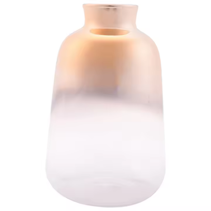 Jarrón de cristal galvanizado para decoración del hogar, florero de oro nórdico, jarrones de flores de vidrio para decoración del hogar, botella de flores secas, decoración de Bar (9x14cm) - 1