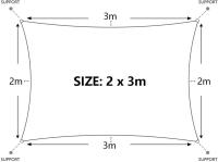 Toldo Vela Rectangular 2x3 m, Vela de Sombra Impermeable y Cortaviento, 95% Protección Rayos UV, Parasol de Poliéster, Ideal para Patio, Exteriores Terraza, Jardín, Beige Claro - details 1