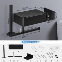 Bugucat Portarrollos para Papel Higiénico, Portarrollos Baño Portarrollo Portarrollos Baño con Caja de Almacenamiento, Portarollos Inoxidable Papel Higiénico, Taladro o Autoadhesivo Instalar - details 4