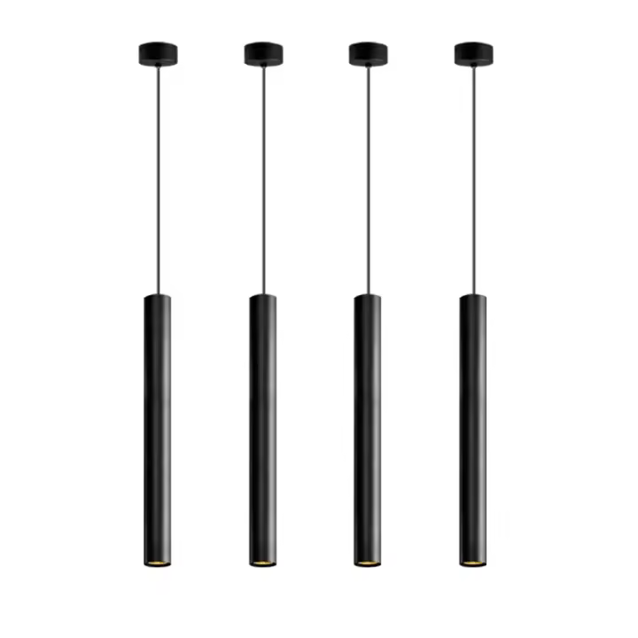 Lámpara Colgante De LED Moderna En Tubo Largo Cilindrica Para Cocina Y Comedor IluminaciónSuspension Con Cordón Estilo Contemporáneo - 1