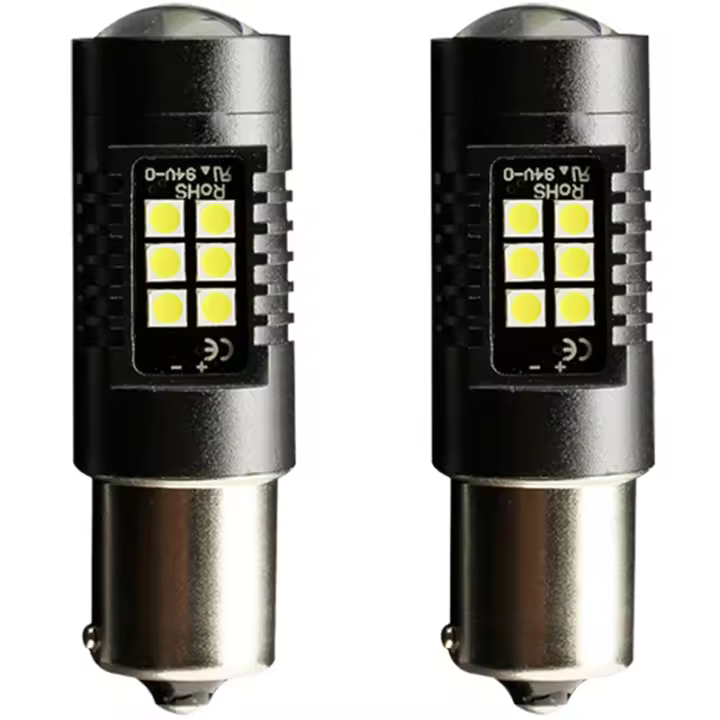 2Pcs 1156 BA15S P21W LED BAU15S PY21W BAY15D Lámpara De Auto 1157 P21/5W R5W 21pcs 3030SMD Luz LED Para Coche 12V - 24V Universal - 1