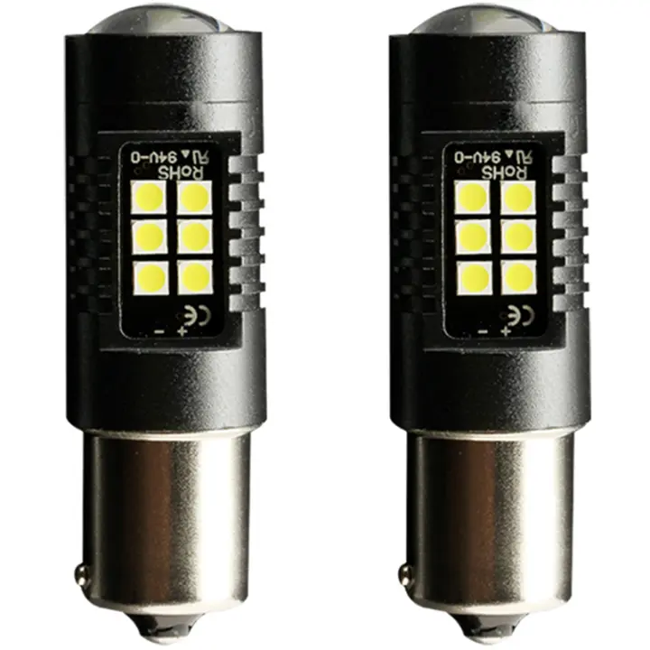 2Pcs 1156 BA15S P21W LED BAU15S PY21W BAY15D Lámpara De Auto 1157 P21/5W R5W 21pcs 3030SMD Luz LED Para Coche 12V - 24V Universal - 1