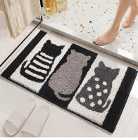 VIKAMA Alfombra De Baño Con Dibujos Animados Absorbente Y Antideslizante Para Toilette Y Puerta Del Baño Material De Poliéster Moderno Y Simple - details 8