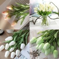 3pcs/set Flores De Seda Artificiales Tulipes Colores Vibrantes Duraderas PU Simulación Para Decoración De Sala De Estar Bouquet DIY - details 10
