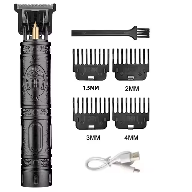 T9 Máquina De Corte De Pelo Eléctrica Para Hombres Recargable Afeitadora Profesional Para Barba Y Cabello Con Cabezales Intercambiables Tiempo De Uso 40 Minutos - 1