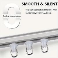 Riel De Cortina Self Adhesivo O Perforado Doble Propósito Para Pared O Techo Silencioso Nano Para Cortinas Y Armarios Blanco Moderno - details 4