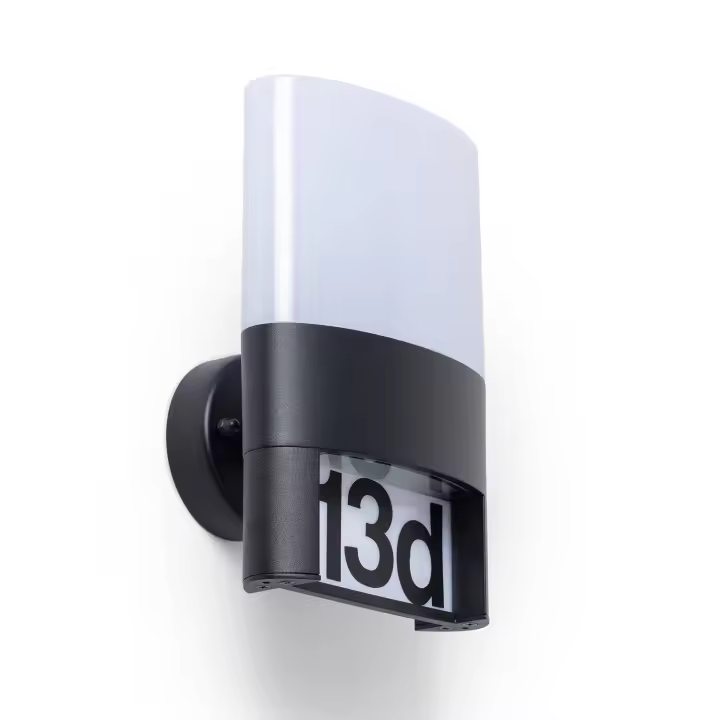 Ledkia Aplique de Pared Exterior LED 10W Aluminio para Numeración de Vivienda Mulham Negro - 1