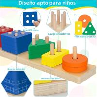 Juguete De Montessori De Madera Para Niños Y Bebés De 1 Año Juguetes De Alineación Y Pila Para Desarrollo De Habilidades Motoras Finas Y Juego De Resolución De Problemas - details 8