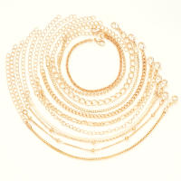 Juego De 11 Pulseras De Color Oro Punk Para Mujer Con Diseño De Corazón Y Cadena Cubana Pulsera Bohemia Moda Joyería Regalo - details 4