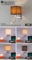 Lámpara De Pared Moderna E27 Con Luz De Lectura LED Y USB Para Dormitorio Sala De Estar Hotel Instalación En La Pared Material De Tela - details 5
