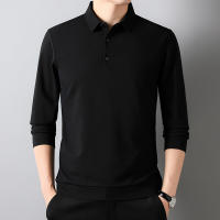 Camisa Polo De Manga Larga Para Hombre Estilo Casual Transpirable Y Cómoda Para El Verano Tejido De Gasa Sólido De Algodón Blends - details 8