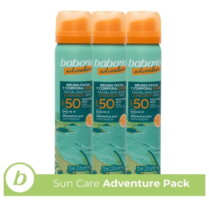 Babaria - Bruma Facial Y Corporal Protector Solar 50 Pack de 3 | Fácil de Aplicar y Comoda Para Reaplicar | Uso Diario… — oferta en Miravia