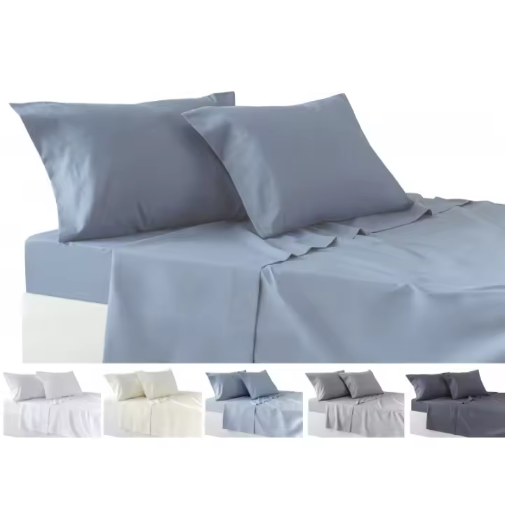 Juego de Sábanas de 4 Piezas – Sábana Bajera Ajustable – Encimera - Dos Fundas de Almohada - 1