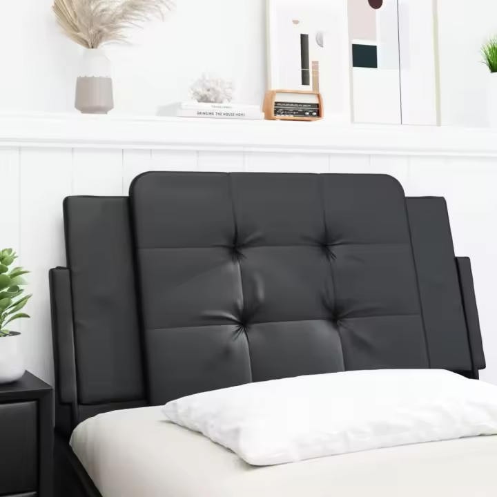 vidaXL Cabecero de cama acolchado cuero sintético negro 100 cm - 1