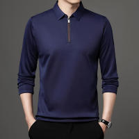 Camisa Polo De Manga Larga Para Hombre En Color Sólido Moda Casual Top Polyester Transversal De Cuatro Estaciones - details 7