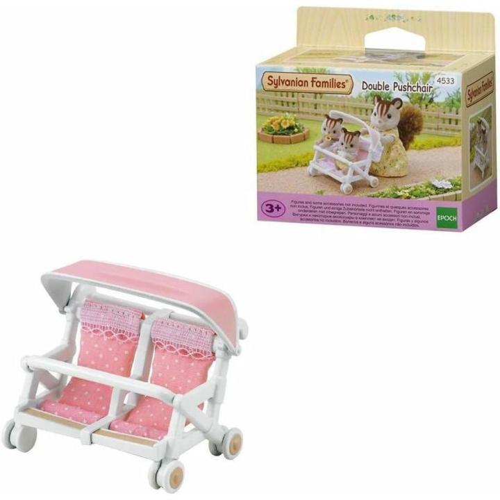 Sylvanian families  Carrito Doble Bebes Sylvanian 4533 (las figuras se venden por separado)