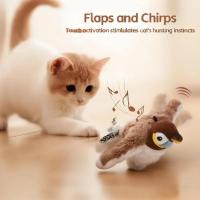Juguete Interactivo Para Gatos Y Perros Con Algodón PP Y Tela Squeaky Recargable Por USB Bird Patrón Activado Por Toque Incluye Catnip - details 1