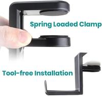 Soporte para auriculares con clip de cable, universal ajustable para auriculares con clip de auriculares para juegos de pantalla de montaje-Negro - details 0