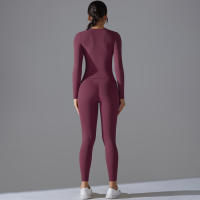 Conjunto De Yoga Deportivo Transpirable Y Estirable Con Control De La Panza Y Modelador Leggings De Glúteos Slimming Top Activo Para Gimnasio - details 43