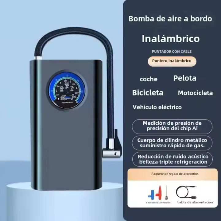 Bomba Eléctrica Portátil Para Bicicleta Y Motocicleta Inflador Rápido Sin Cable Mini Para Neumáticos De Vehículos Eléctricos Y Balones - 1