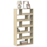 vidaXL Estantería de madera de ingeniería negra 100x33x187,5 cm en color Negro/Gris sonoma/Gris hormigón y más | almacenamiento funcional diseño moderno para baño dormitorio sala - details 3