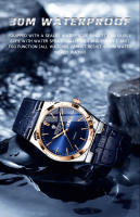 Reloj De Cuarzo Para Hombre BINBOND Marca Lujosa Impermeable Con Manos Luminosas Correa De Cuero Date Y Dia Semanal Resistente Al Choque - details 12