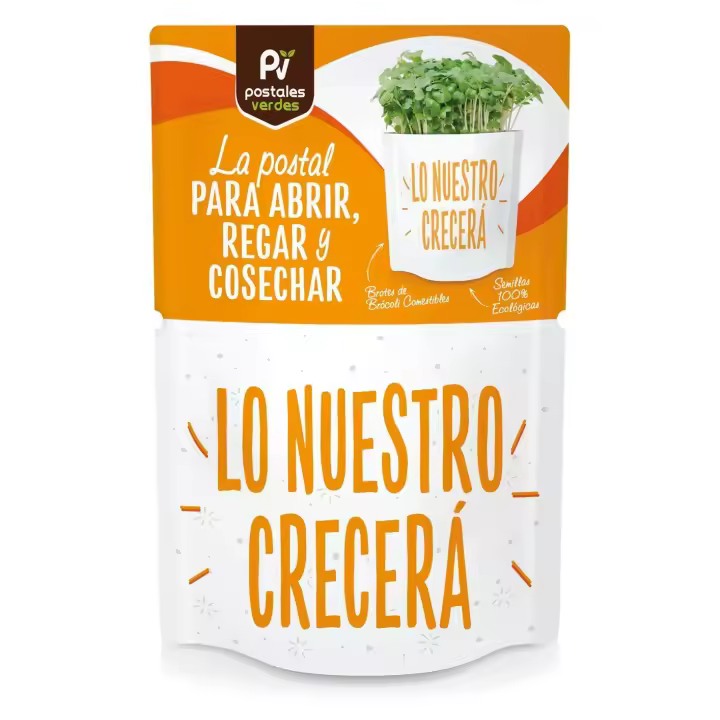 Postal verde de semillas "LO NUESTRO CRECERÁ" Garden Pocket - 1